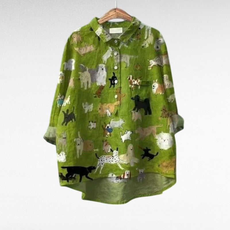 Cécile | Élégante Blouse d'Été en Lin