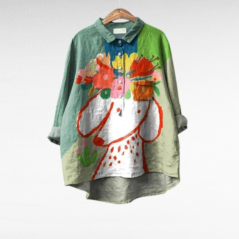 Aurélie | Élégante Blouse d'Été en Lin