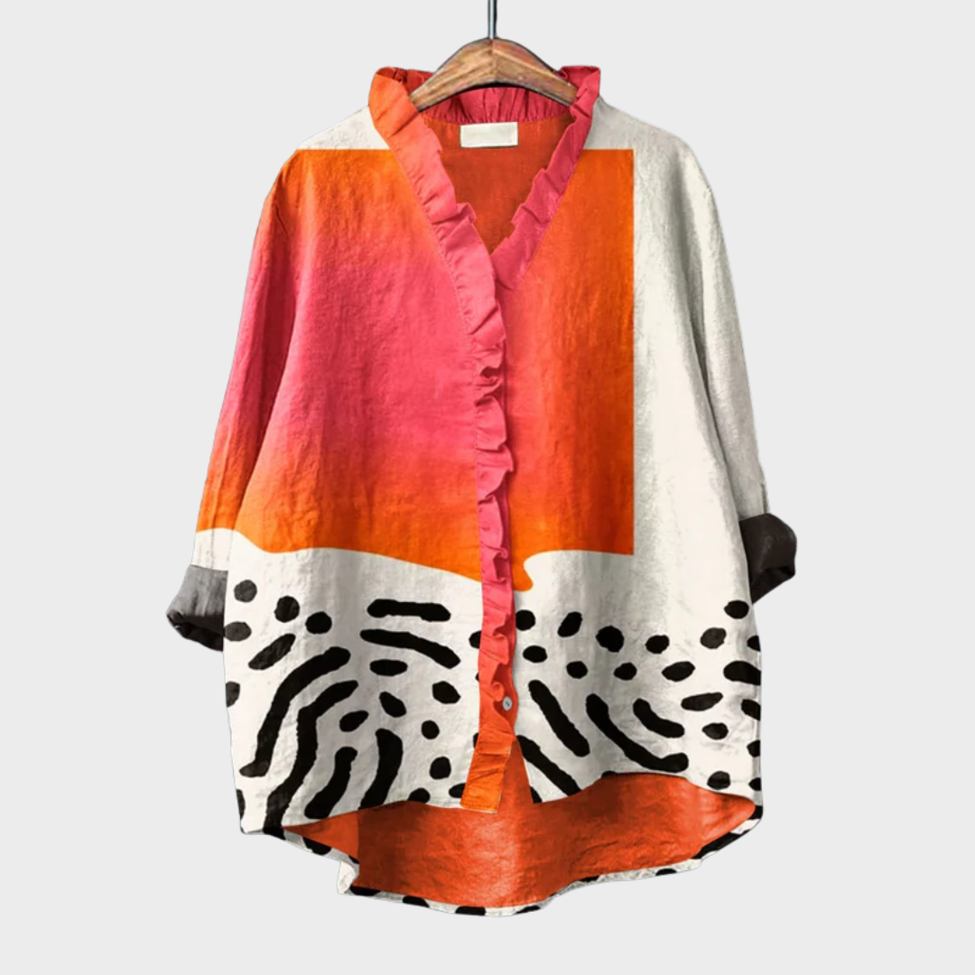 Melinda | Élégante Blouse d'Été en Lin