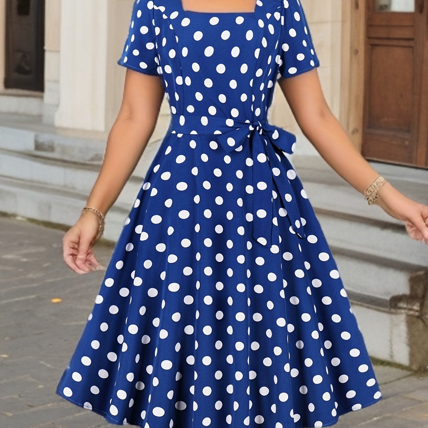 Marguerite™ | Robe pois élégante confortable intemporelle