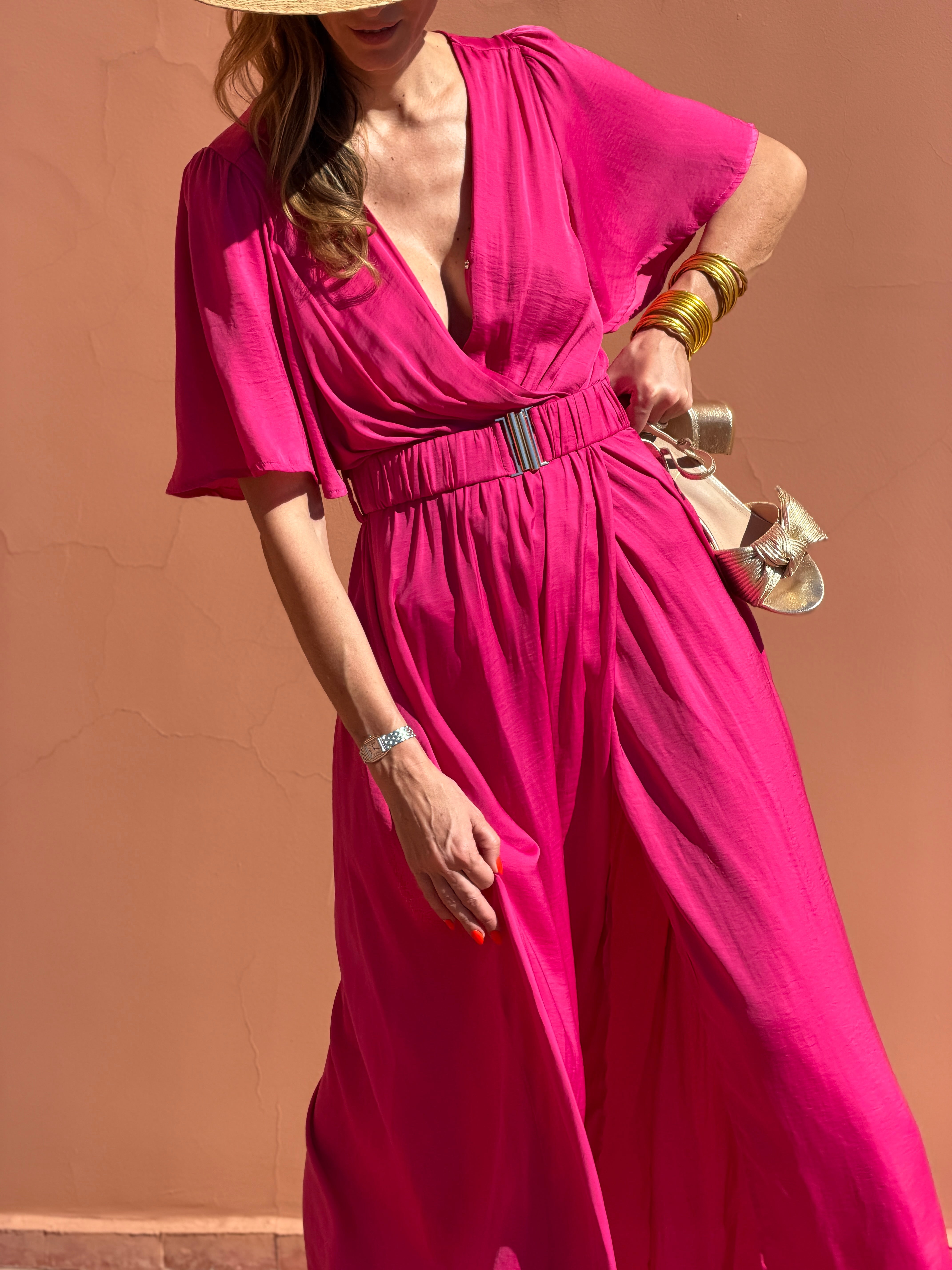 Robe Benedictine - Manches Courtes - Fuchsia