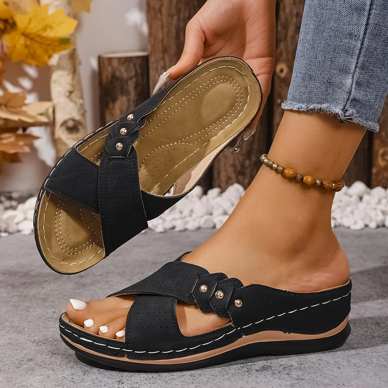 Pascalle | Sandales Wedge Orthopédiques
