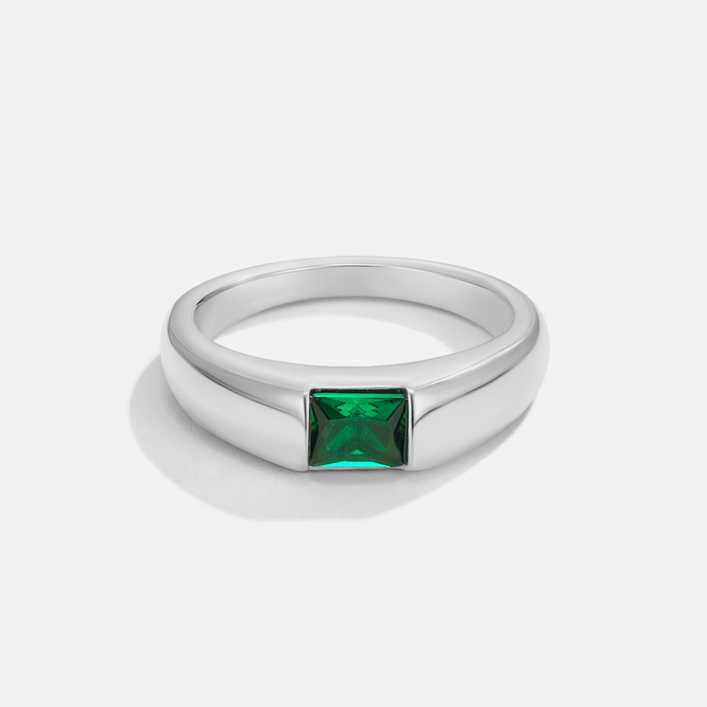 Bague Ember Argent & Émeraude