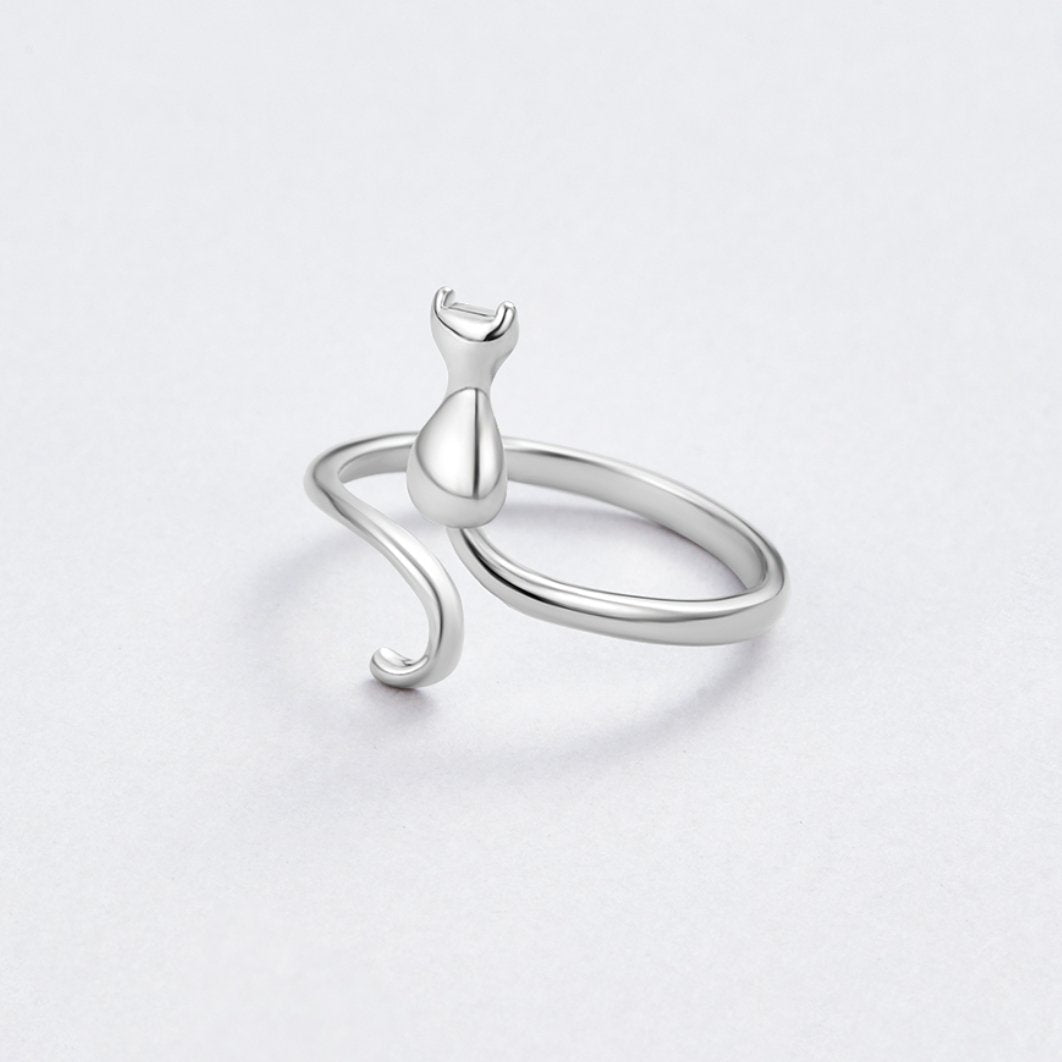 Bague en argent Chat de Minuit